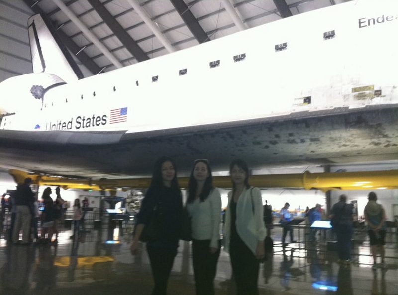 ESL students visiting the Space Shuttle Endeavour